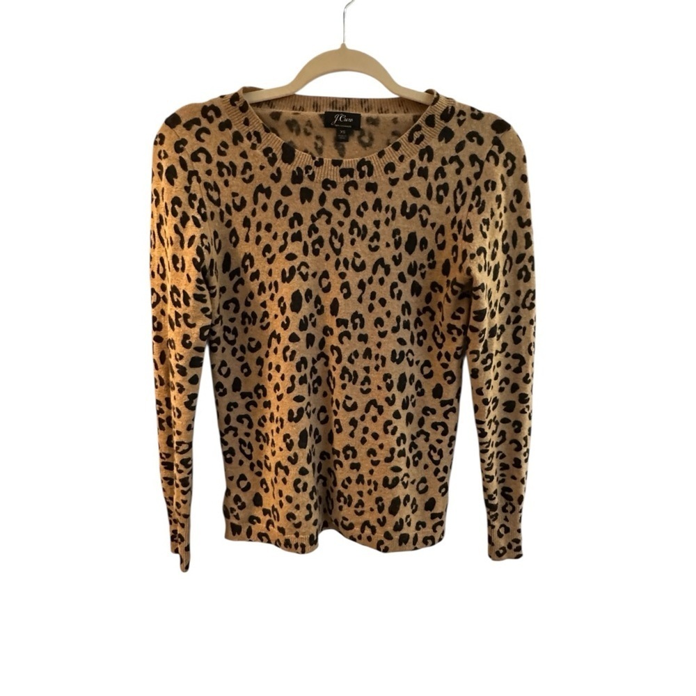 J Crew cashmere Leopard Print sweater